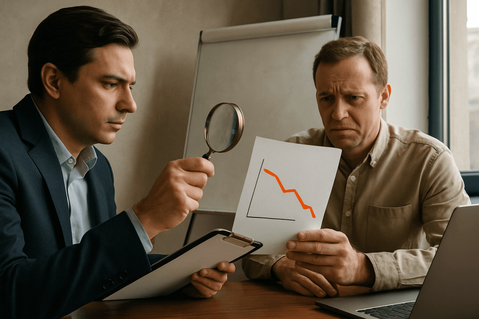 Список тревожных сигналов отдела продаж на экране аналитики